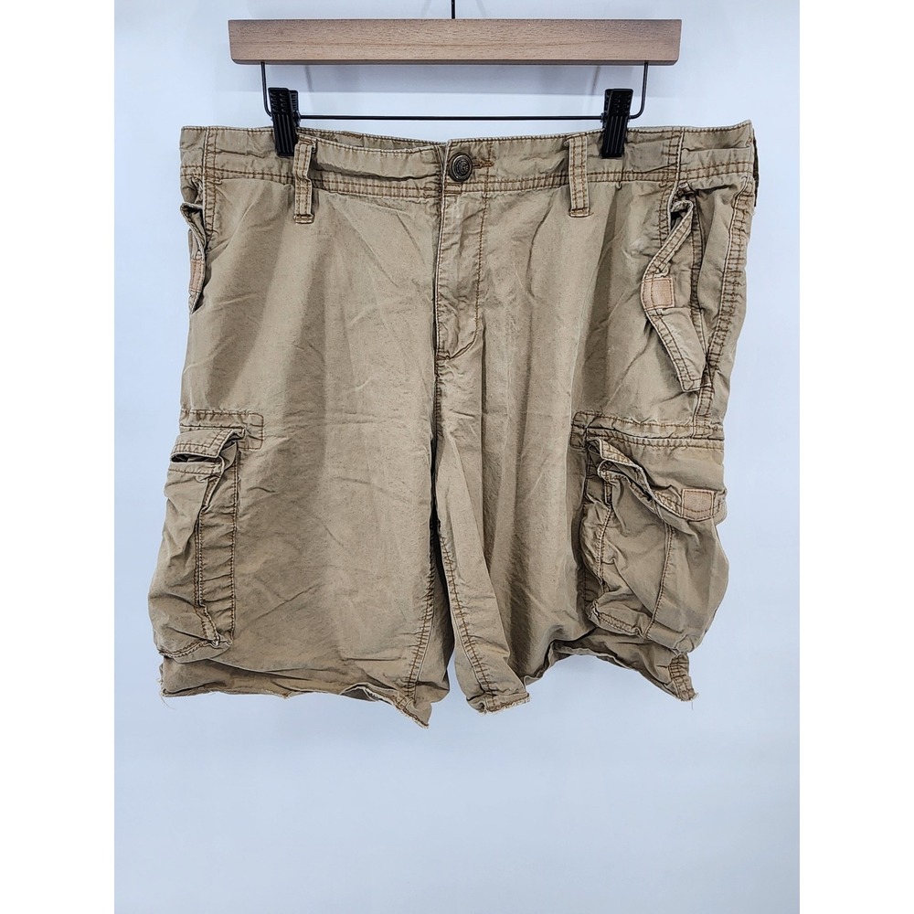 Old Navy Mens Loose‎ Cargo Shorts Khaki Tan Size 36 Cotton Rugged Utilitarian